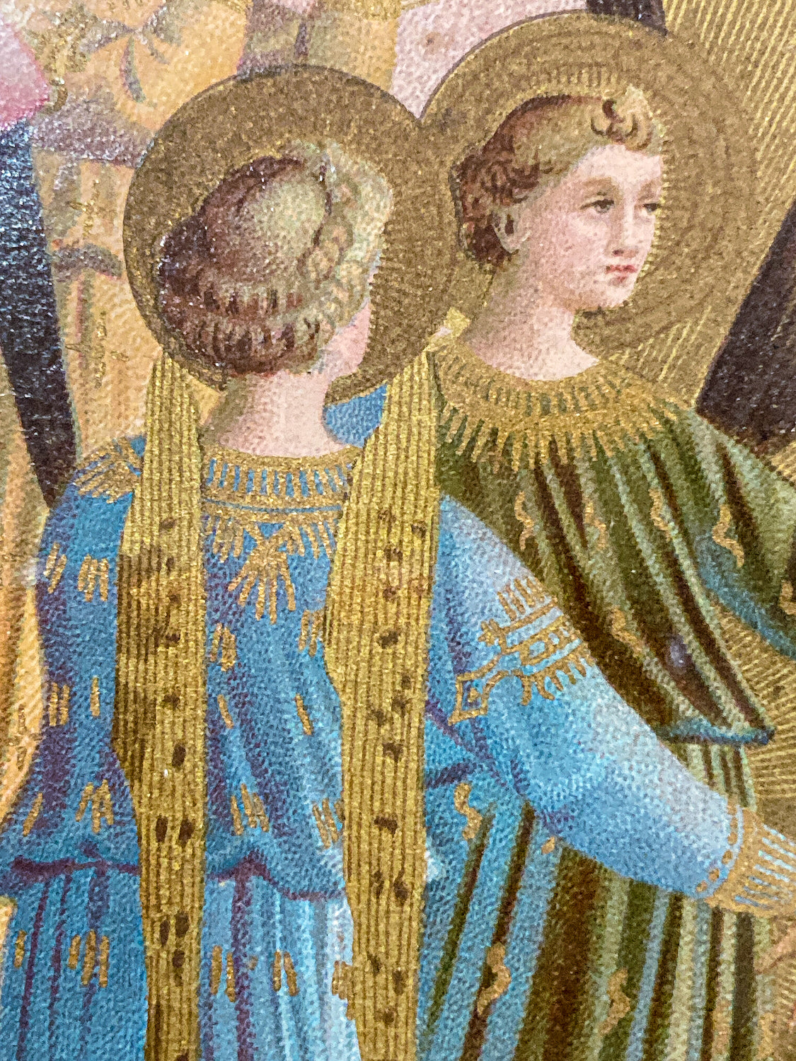 1920s Miniature Group of Angels Wunderly Brothers Retail Circular Painting