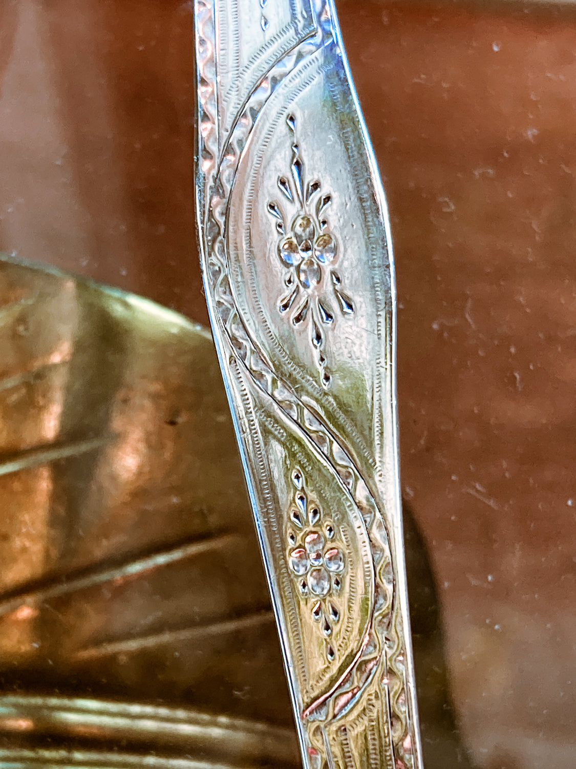 Antique 18th Century Bright Cut Hester Bateman Hand Carved Silver Sugar Tongs