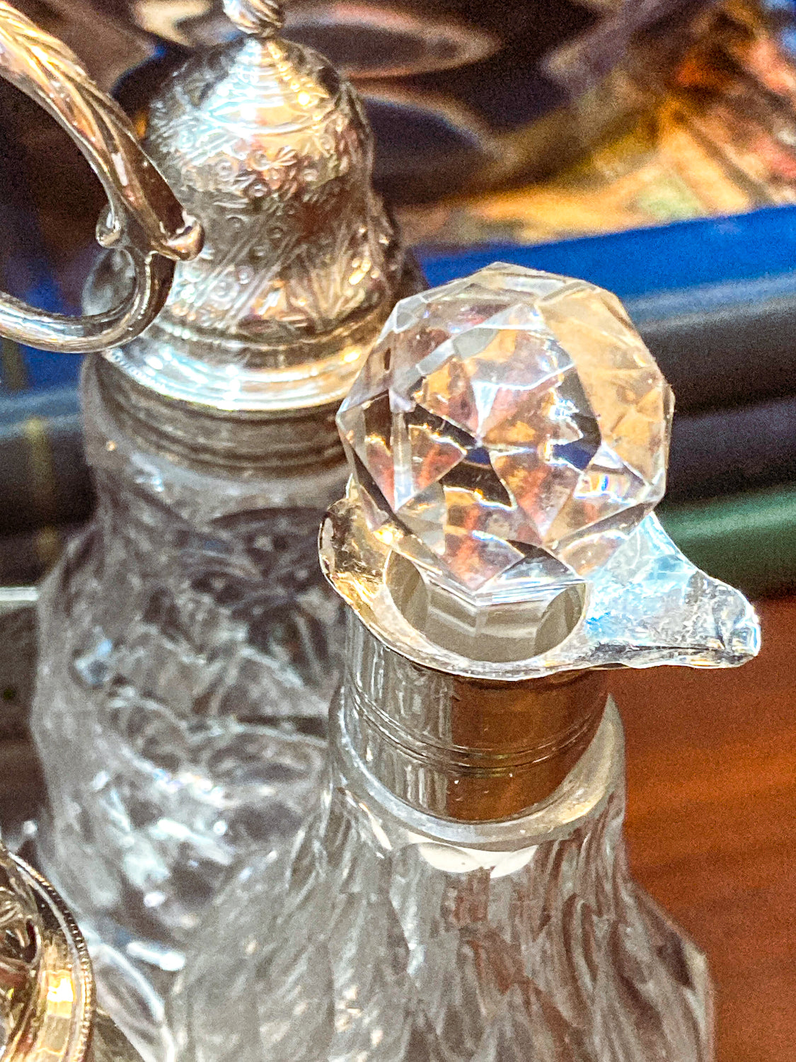 Antique Georgian Robert Makepeace English Sterling Silver Glass Cruet Set