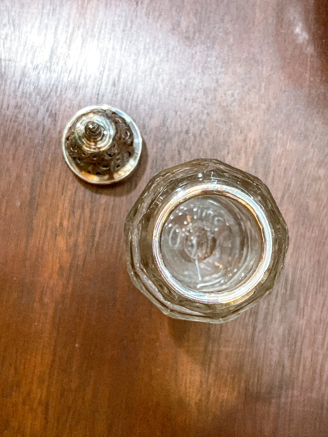 Antique Georgian Robert Makepeace English Sterling Silver Glass Cruet Set