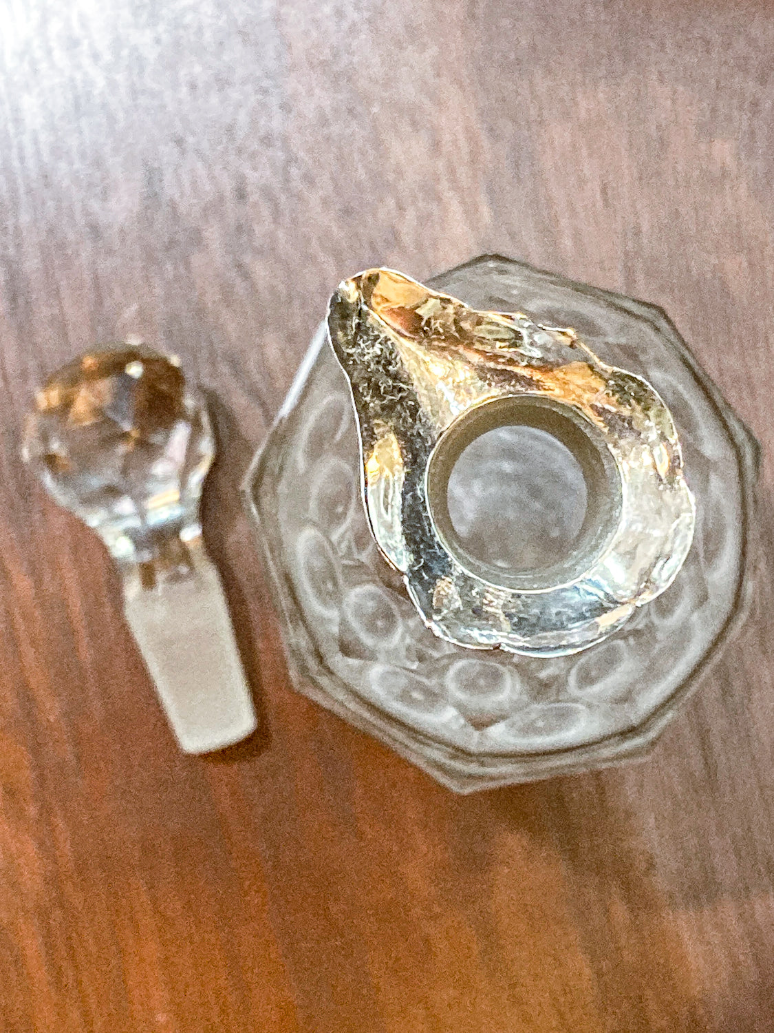 Antique Georgian Robert Makepeace English Sterling Silver Glass Cruet Set