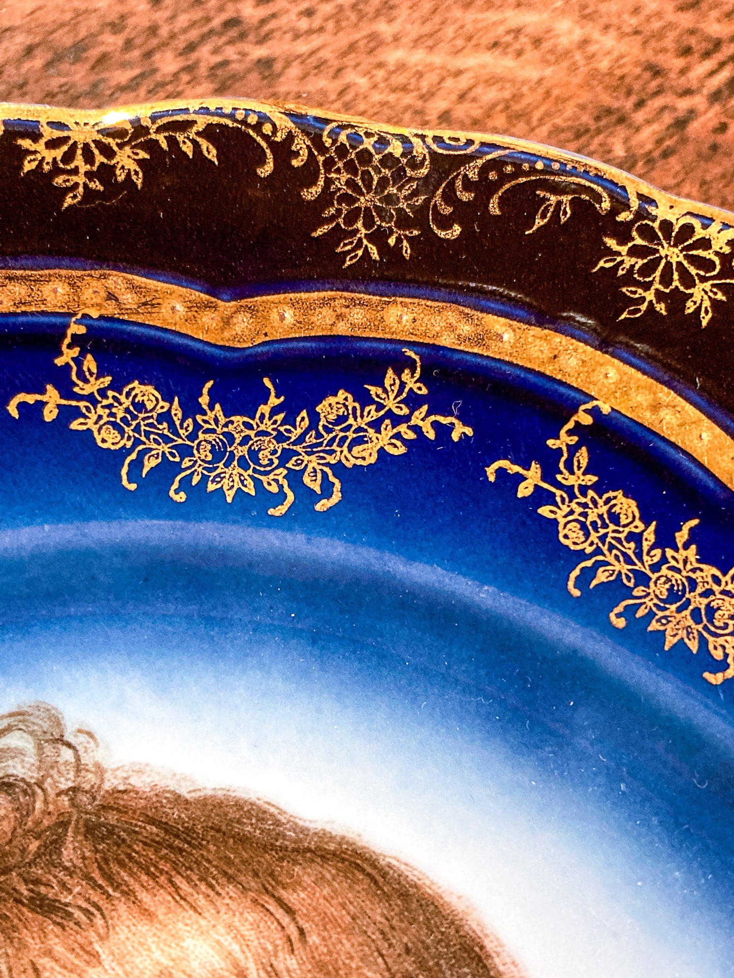 Vintage R.C. Rosenthal Portrait Cobalt Blue Porcelain Miramare Plate