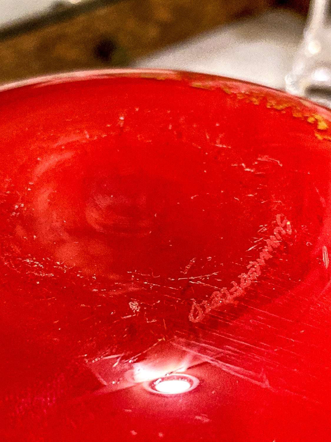 Scott Summerfield Handblown Red Gold Leaf Spherical Round Glass Vase