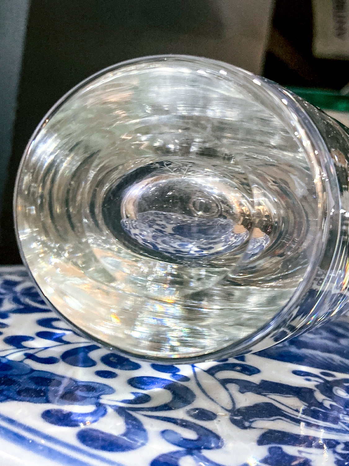 1950s Vintage Swedish Handblown Crystal Aquatic Angel Fish Etched Vase