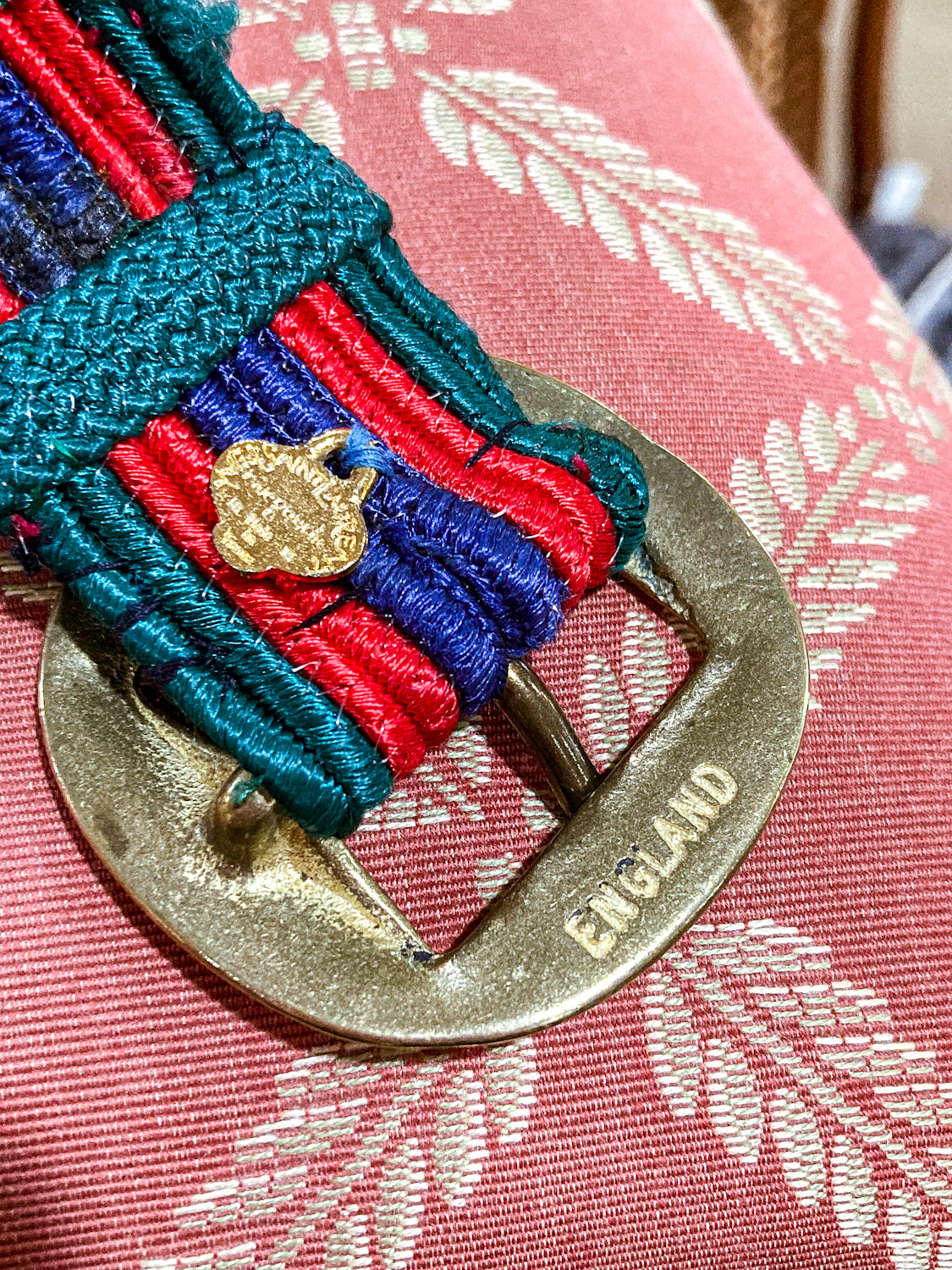 Vintage 1970s Yves Saint Laurent Heart Green Red Blue Tassel Rope Belt