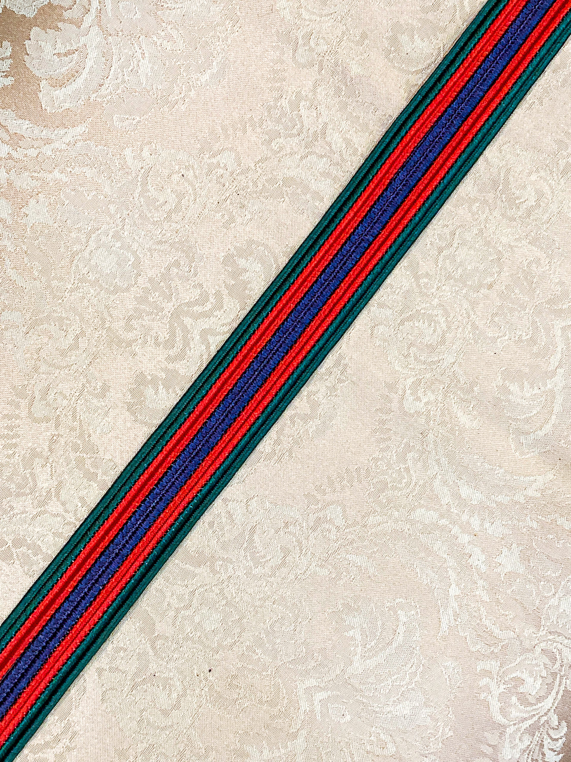 Vintage 1970s Yves Saint Laurent Heart Green Red Blue Tassel Rope Belt