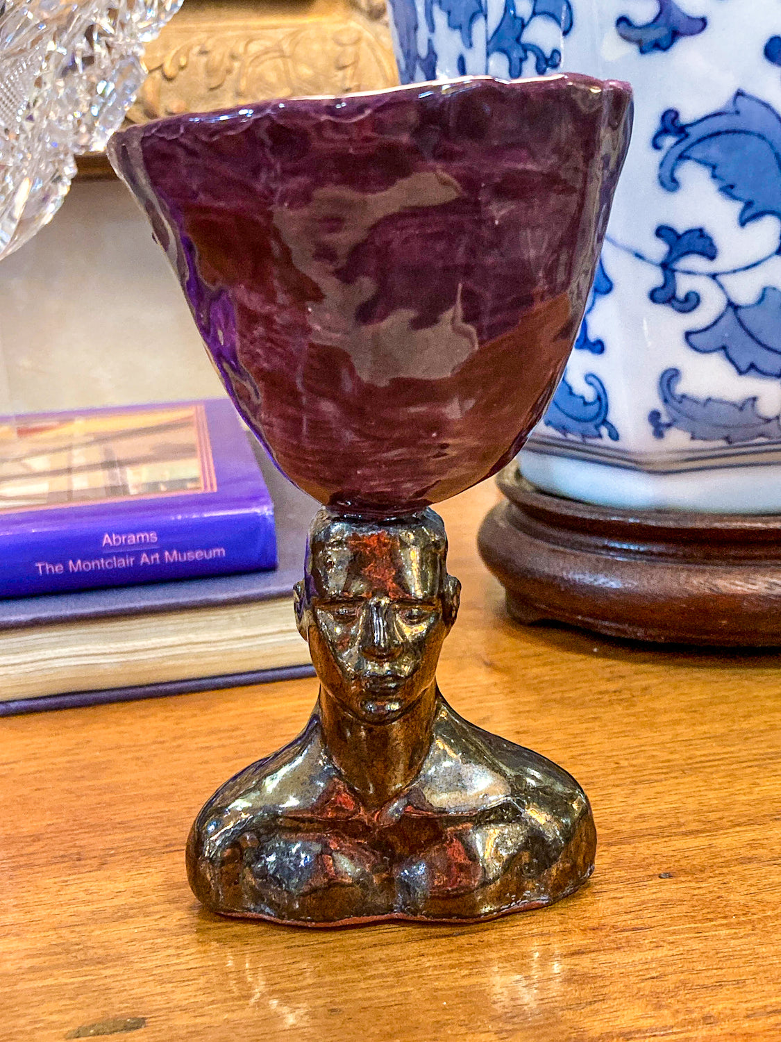 Vintage 1991 Daniel Postotnik Hand Potted Figural Chalice Sculpture