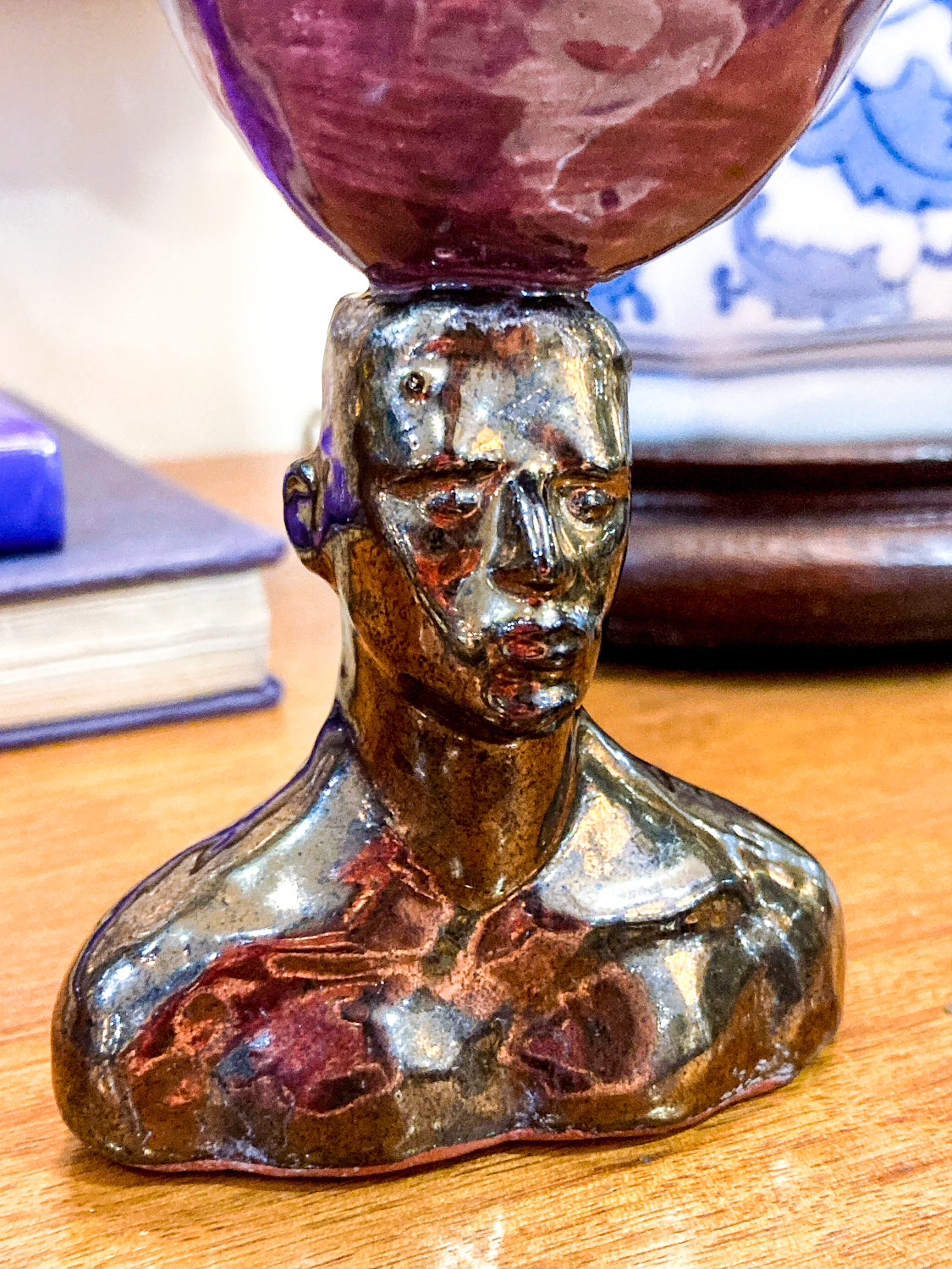 Vintage 1991 Daniel Postotnik Hand Potted Figural Chalice Sculpture