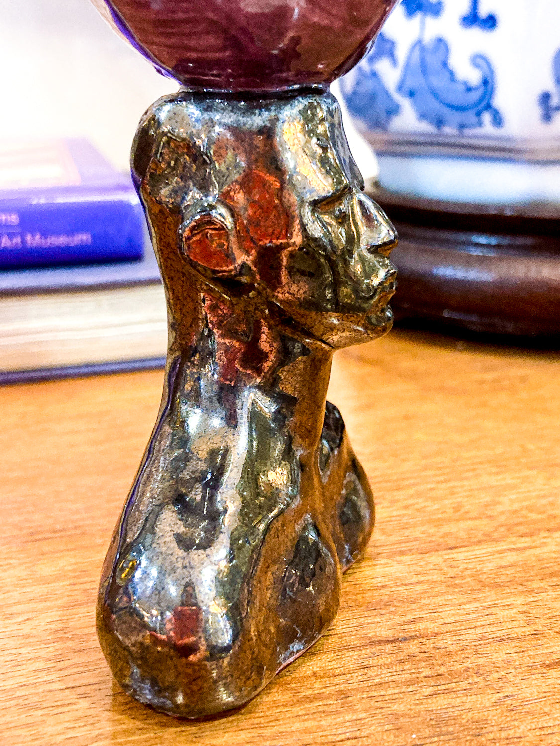 Vintage 1991 Daniel Postotnik Hand Potted Figural Chalice Sculpture