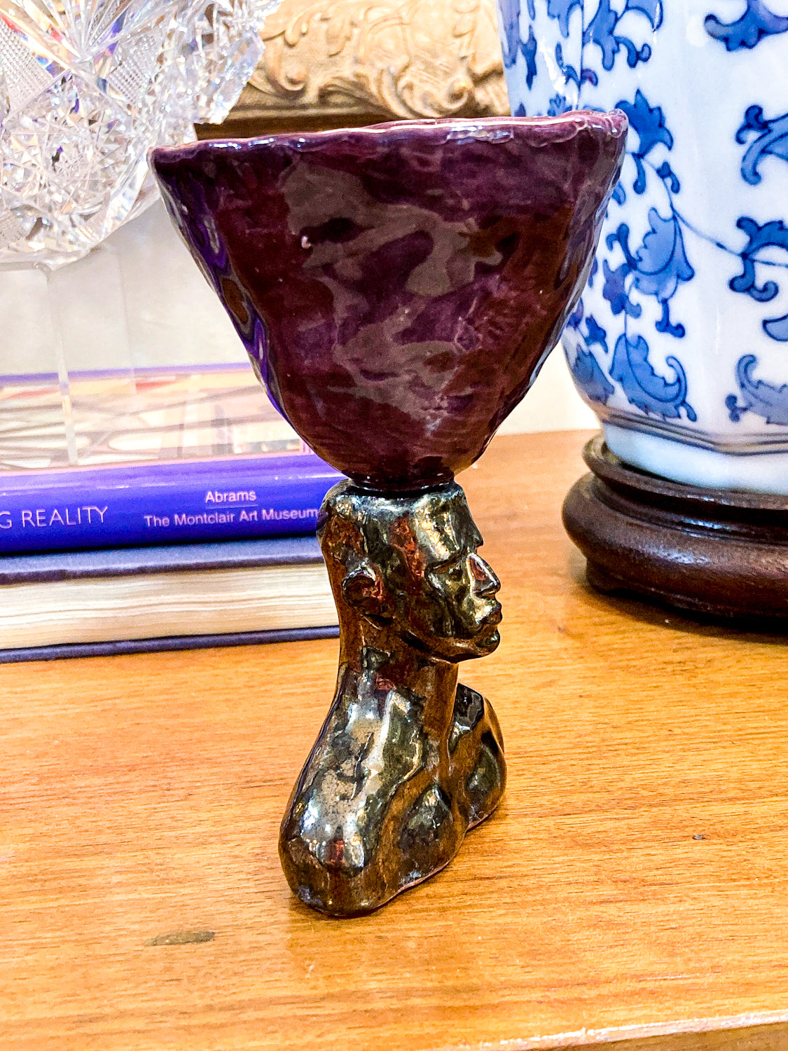 Vintage 1991 Daniel Postotnik Hand Potted Figural Chalice Sculpture