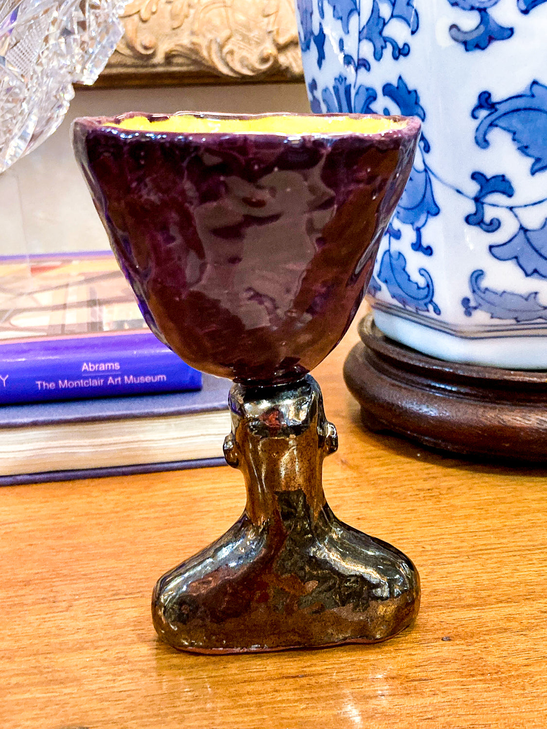 Vintage 1991 Daniel Postotnik Hand Potted Figural Chalice Sculpture