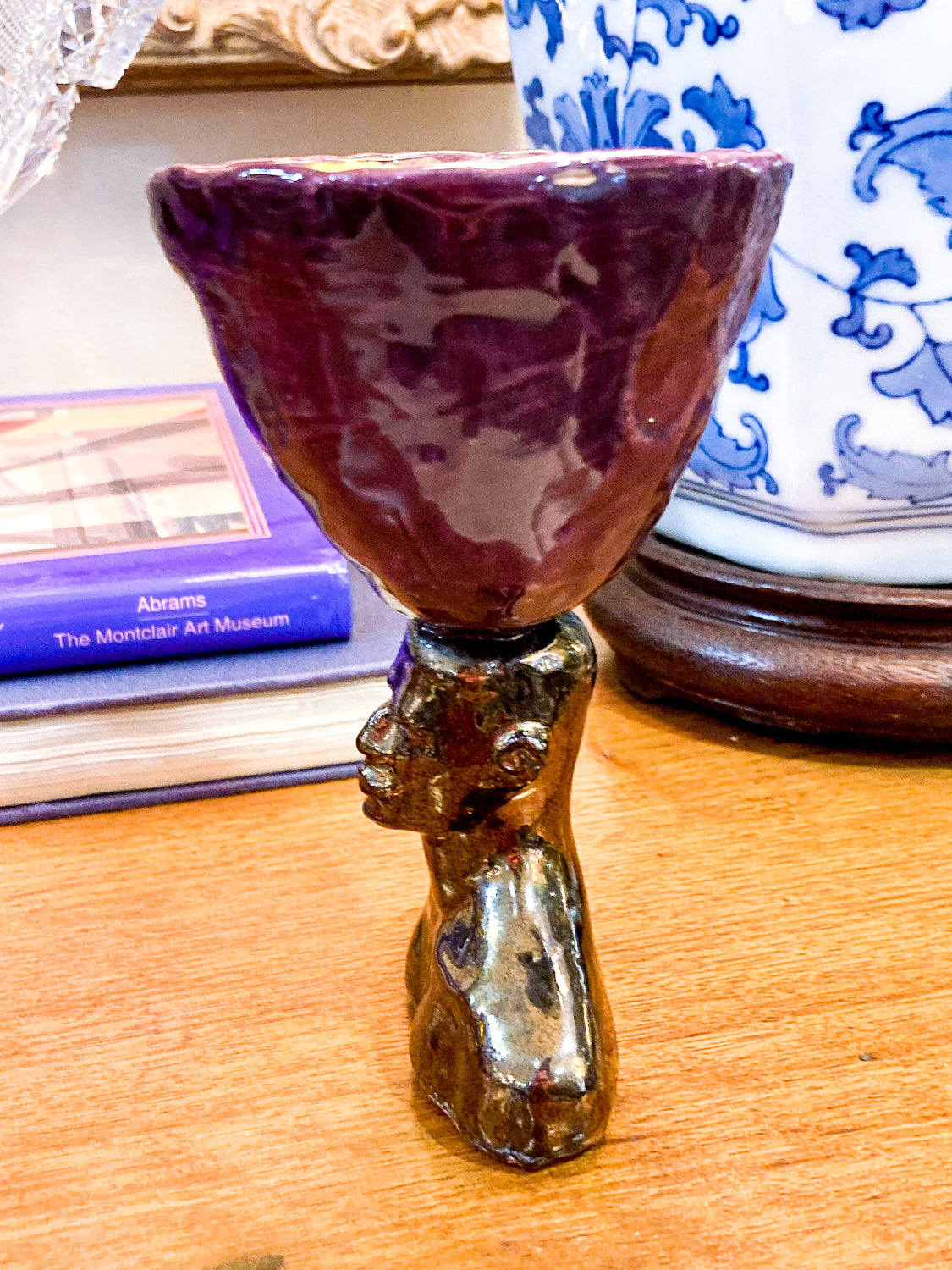 Vintage 1991 Daniel Postotnik Hand Potted Figural Chalice Sculpture