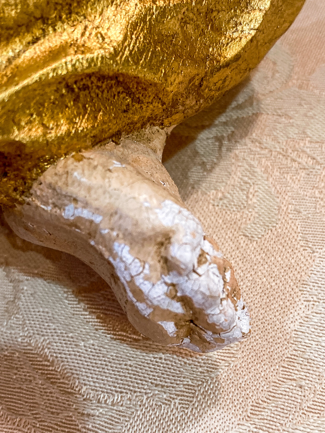 20th Century Hand Painted Gessoed Gilded Cherub Wall Hanging Sculpture