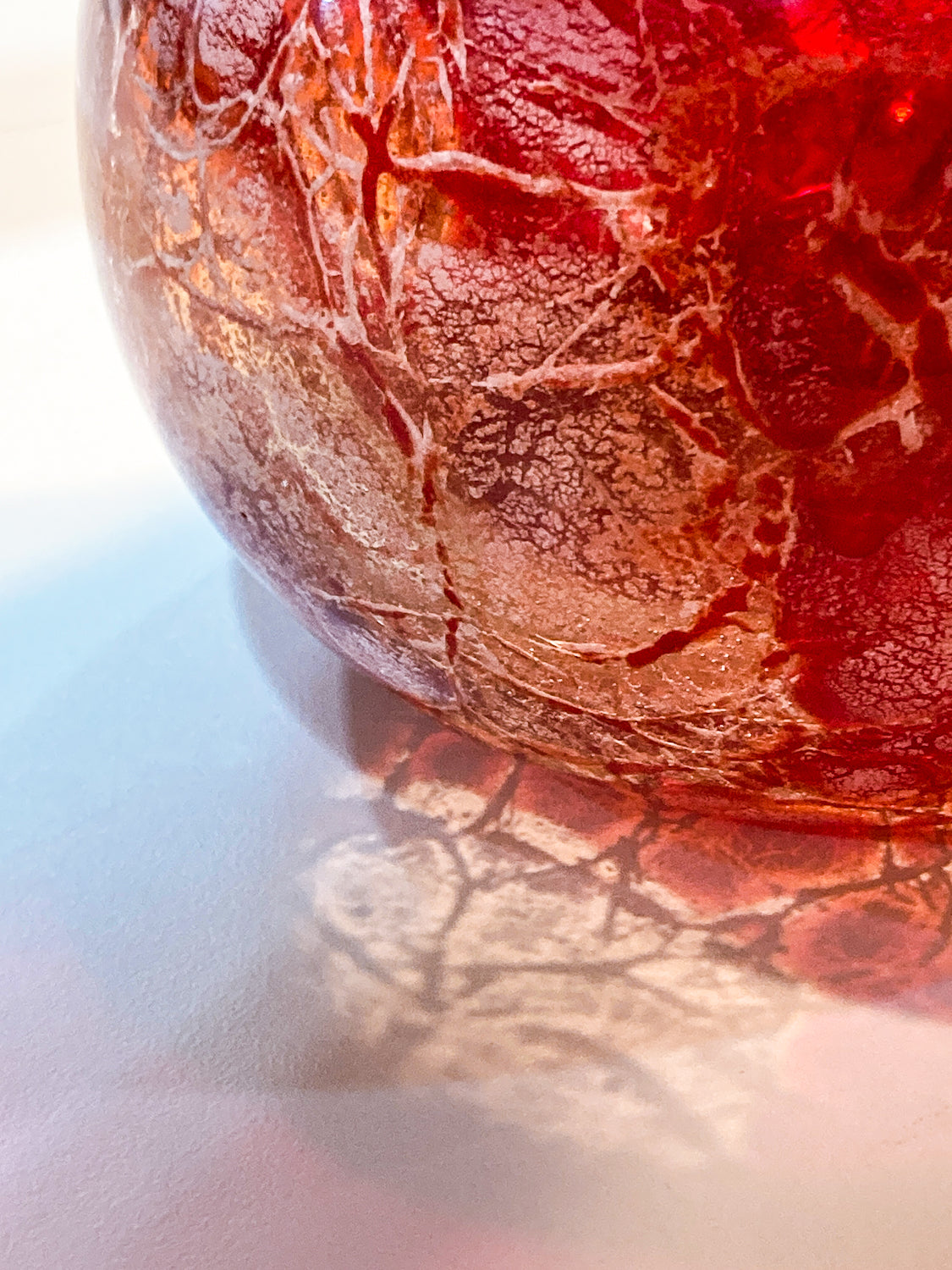Rare Vintage Baccarat France Marbled Ruby Red Fluted Rim Glass Vase
