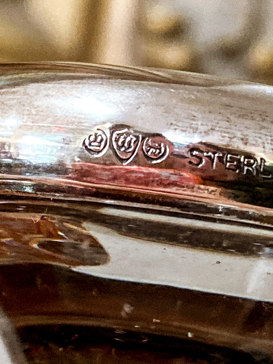 Vintage Cut Crystal Etched Sterling Silver Stopper Oil Vinegar Cruet Jar
