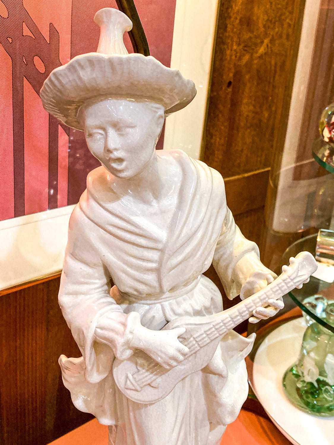 Vintage Frederick Cooper Blanc de Chine Ceramic Musician Figural Table Lamp