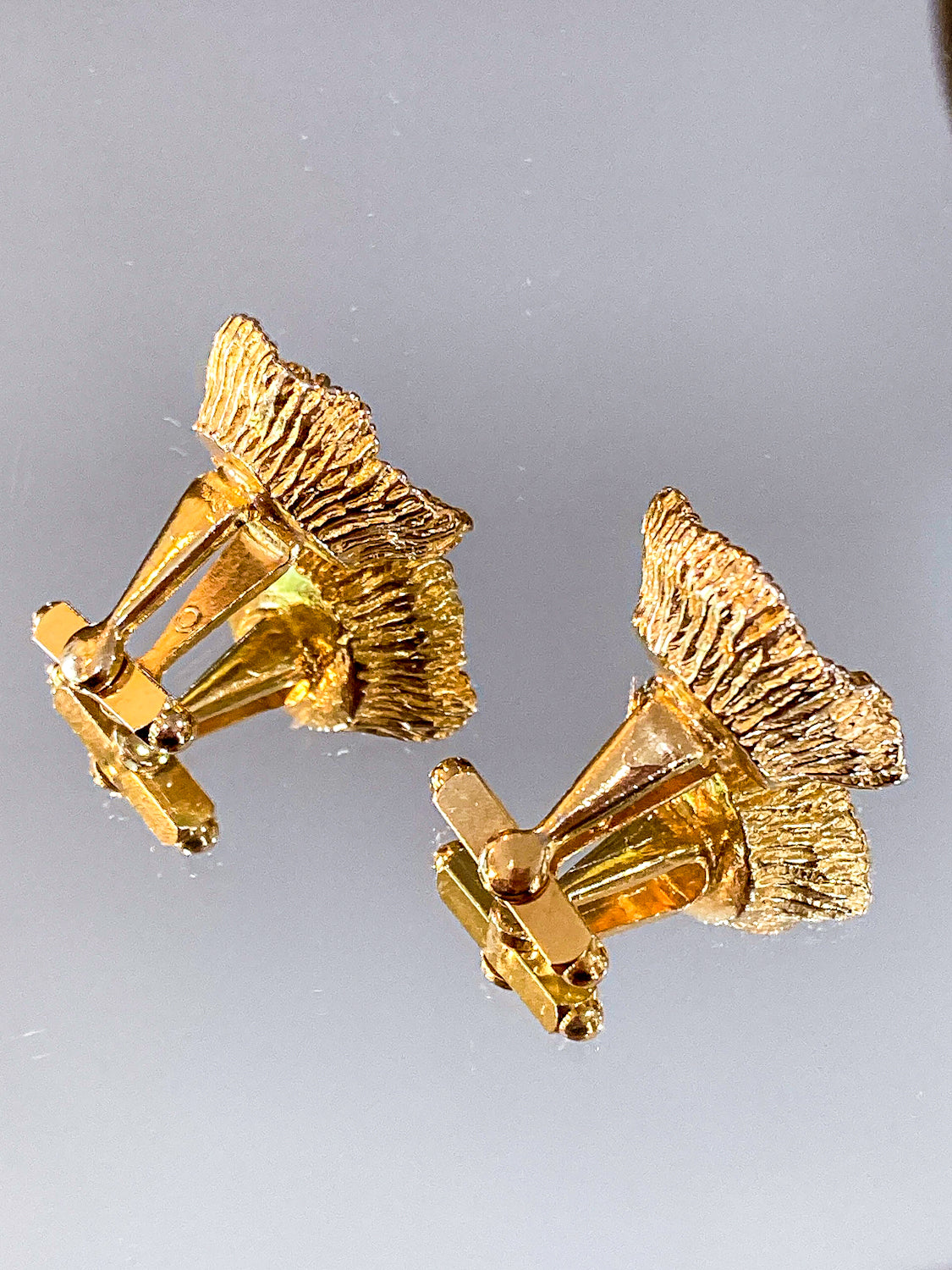 Vintage Gold Pearl Lotus Seed Bird Nest Egg Cufflink Pair Accessory