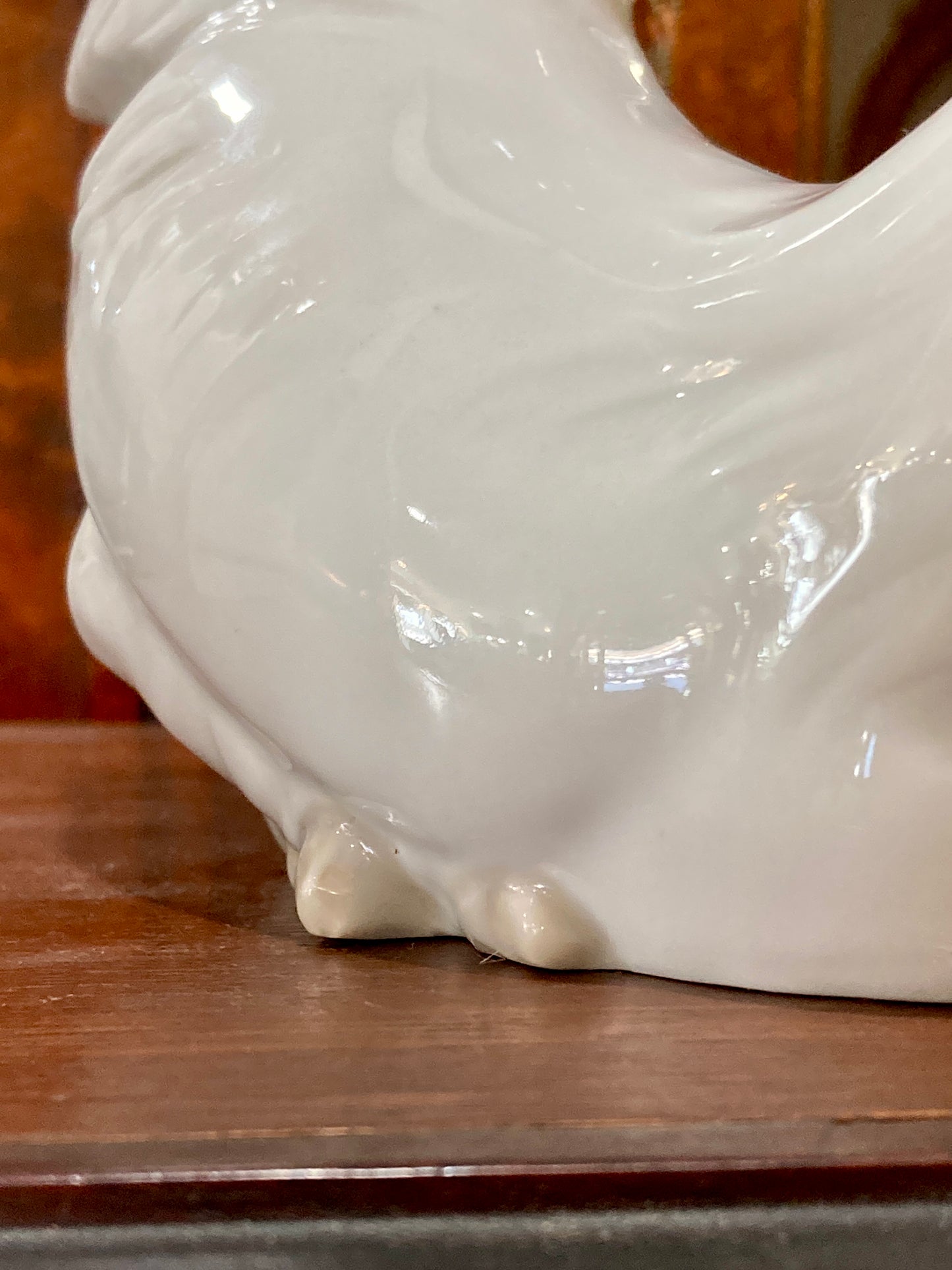 Vintage Lladro White Rooster Spanish Porcelain Figurine Sculpture