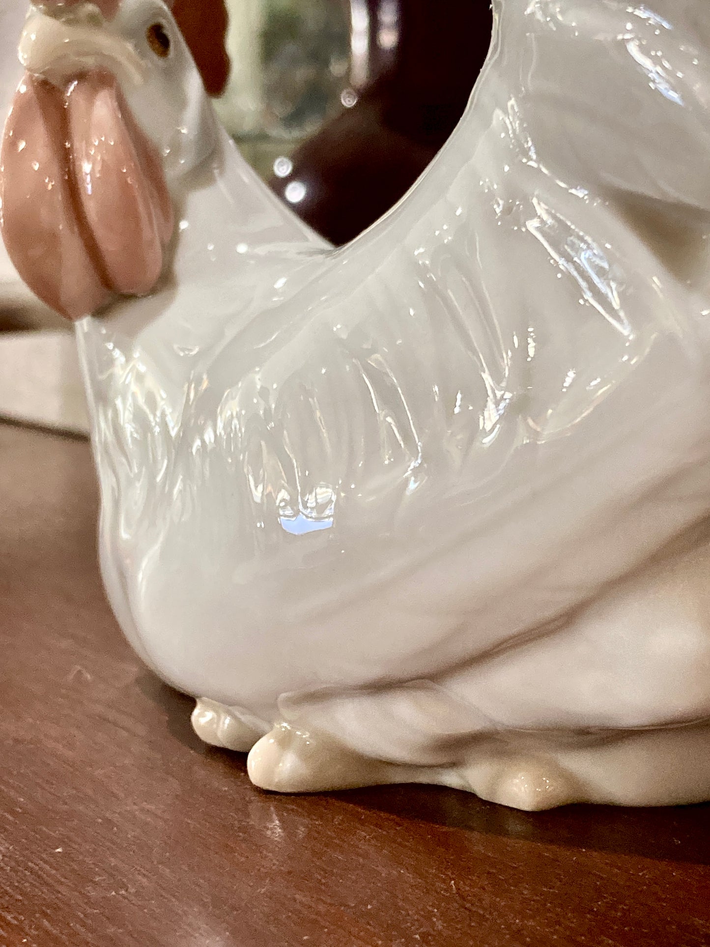 Vintage Lladro White Rooster Spanish Porcelain Figurine Sculpture