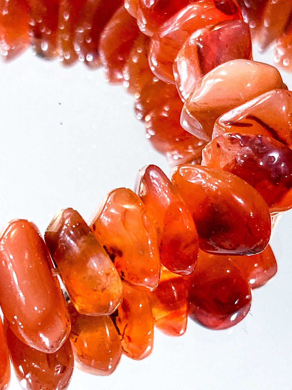 Vintage 14K Yellow Gold Natural Carnelian Graduated Stone Necklace