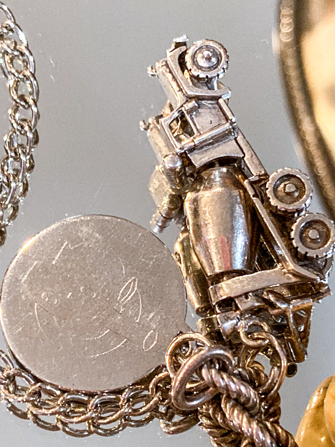 Vintage Sterling Silver Collinwood Cement Truck Charm Bracelet