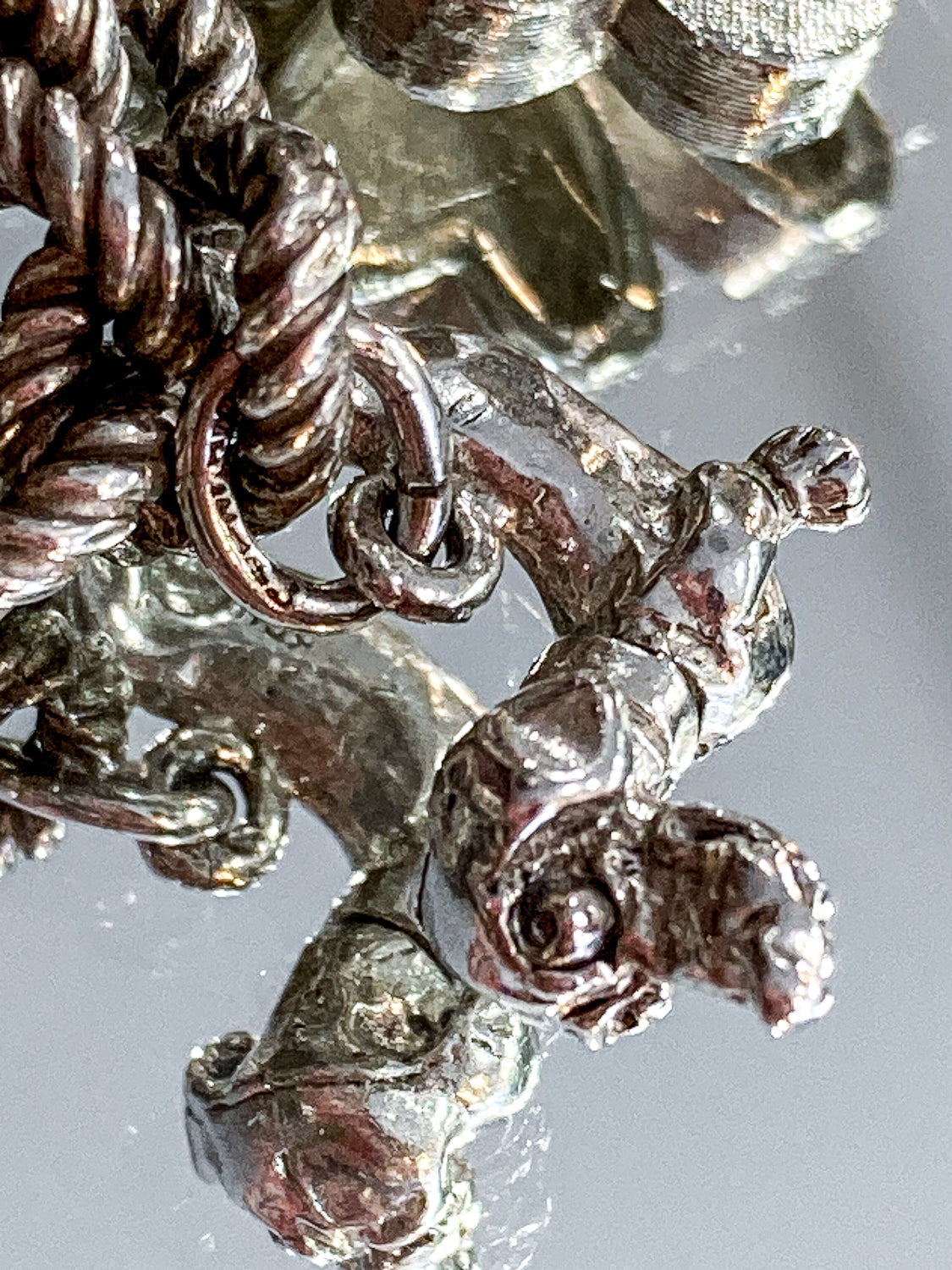Vintage Sterling Silver Articulated Dachshund Dog Charm Bracelet