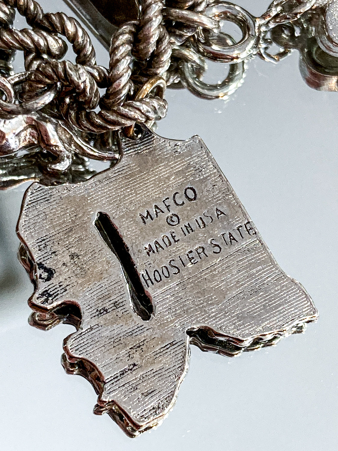 Vintage Sterling Silver Indianapolis Indiana Hoosier State Charm Bracelet