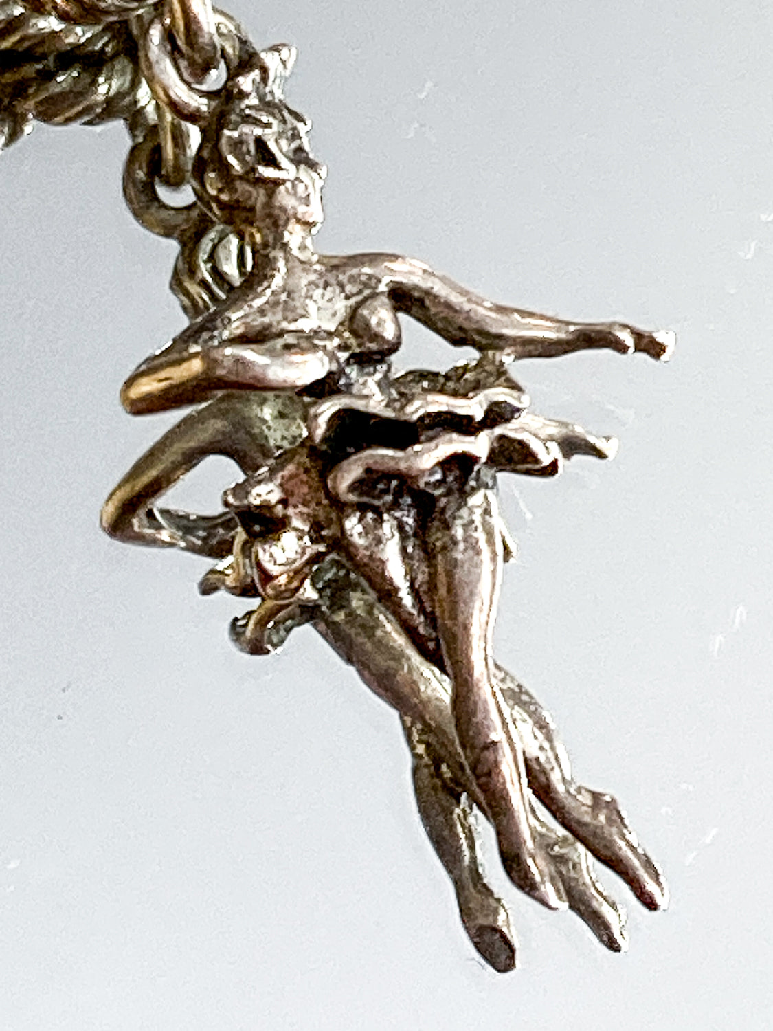 Vintage Sterling Silver Ballerina Charm Bracelet