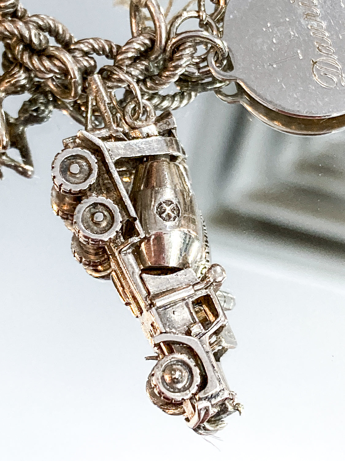 Vintage Sterling Silver Collinwood Cement Truck Charm Bracelet