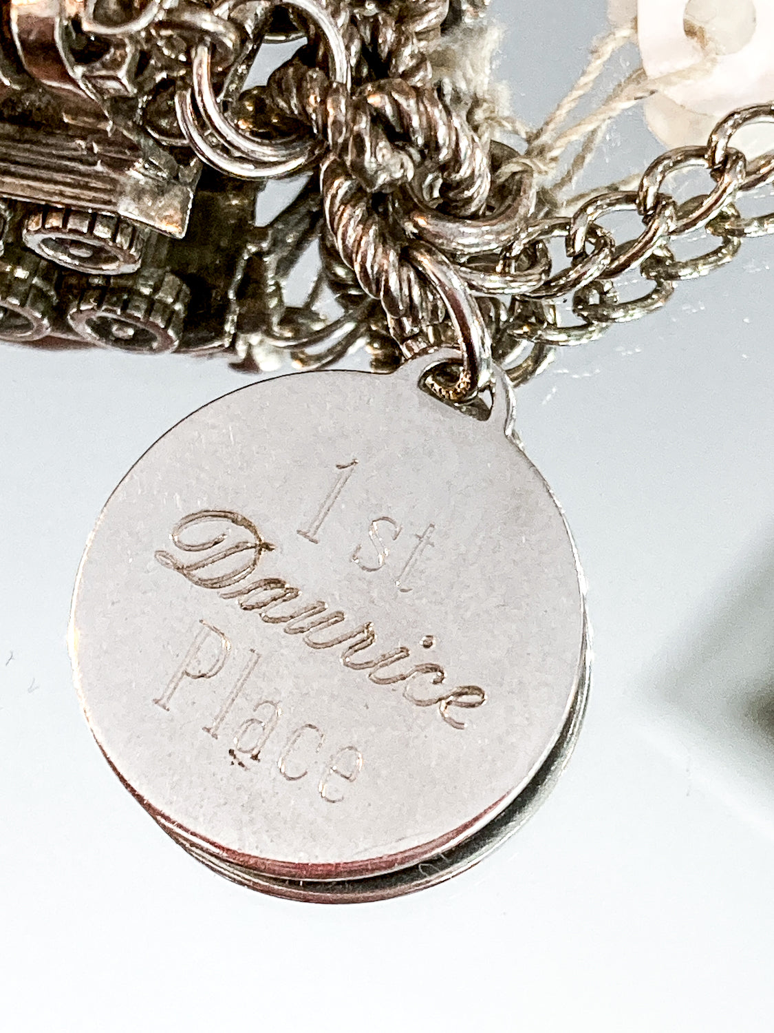 Vintage Sterling Silver Bowling First Place Charm Bracelet
