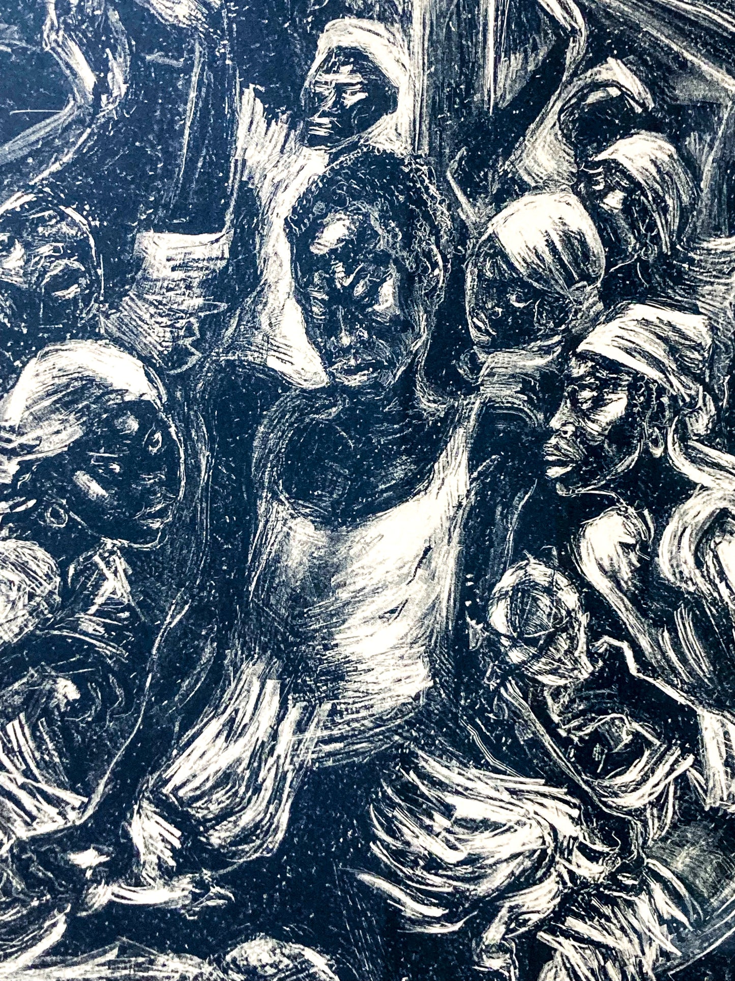 Vintage Marion Greenwood 1951 “Voodoo Ritual” Lithograph Framed Print