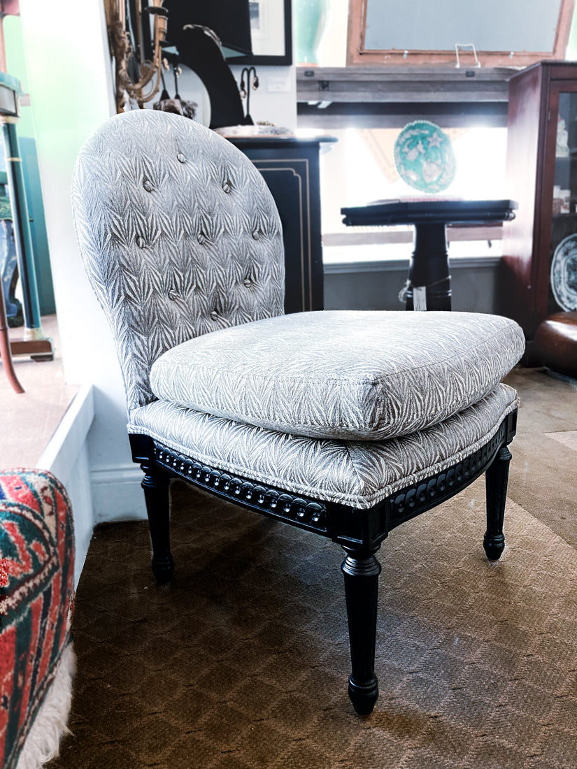 New Century Furniture Black Grey Patterned Charleston Slipper Accent Chair 3