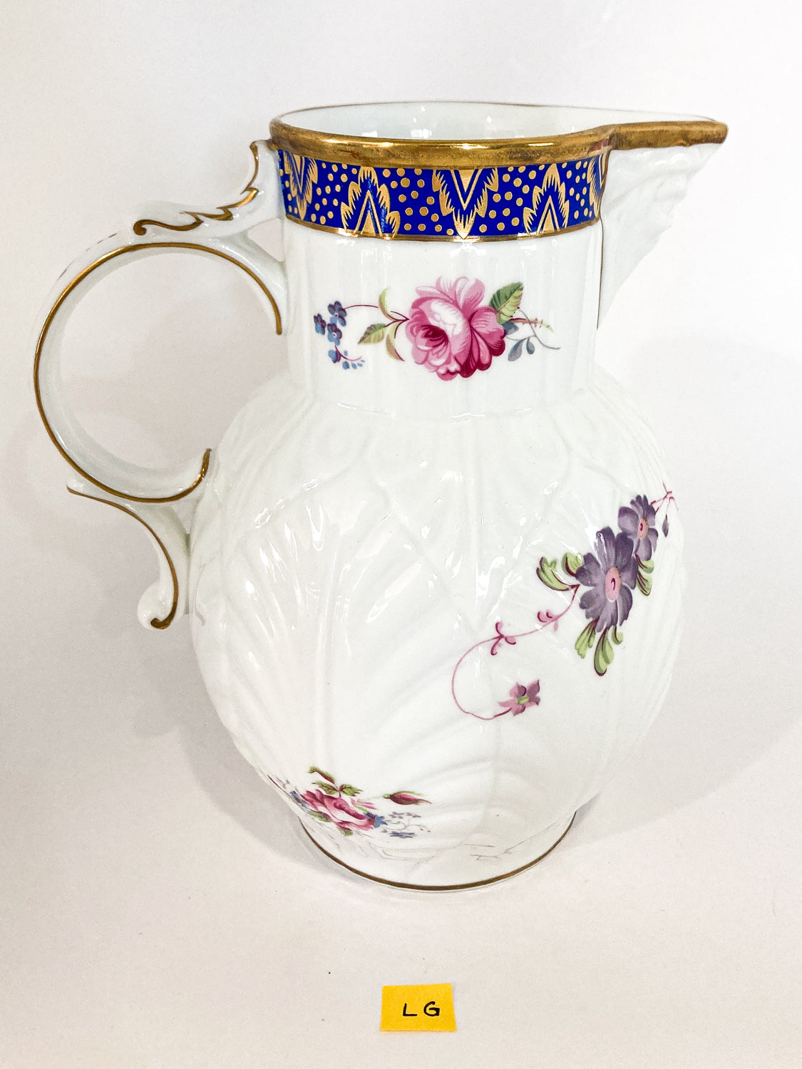 Set of Three Vintage Caughley Floral Rose Painted Mask Head Jugs LG