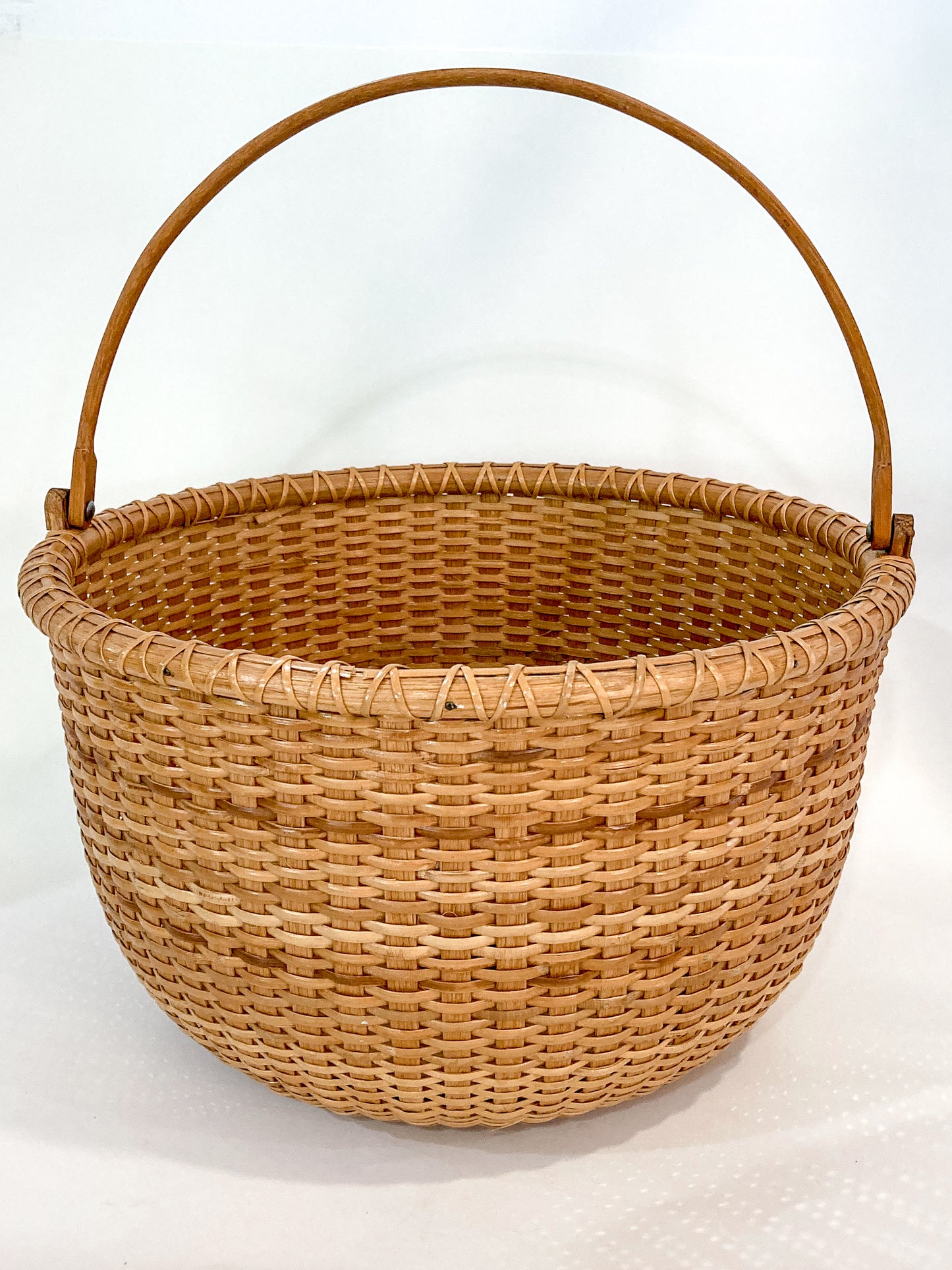 Vintage 1980s William Sevrens Lightship Penny Bottom Large Woven Basket Side 5