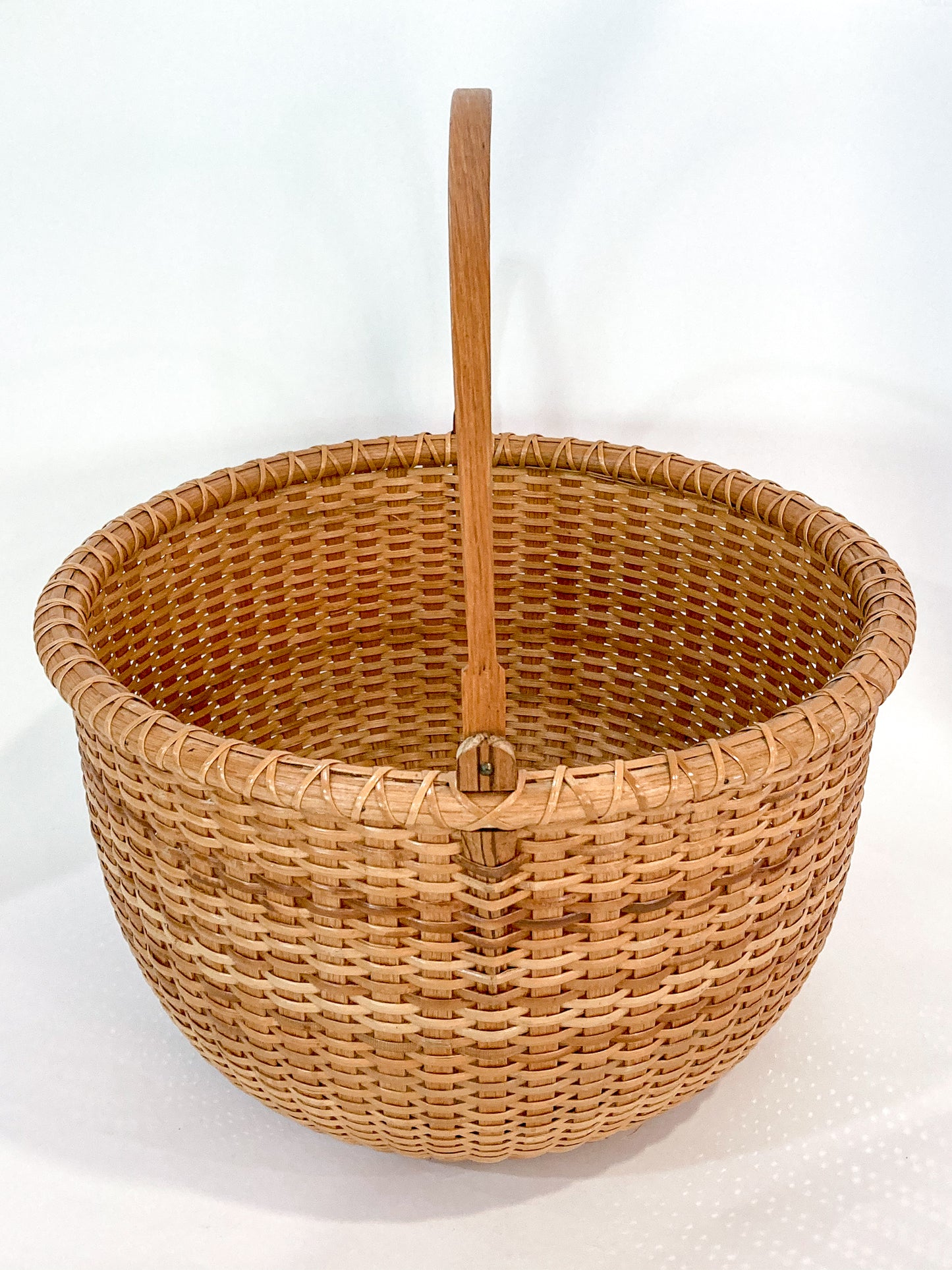 Vintage 1980s William Sevrens Lightship Penny Bottom Large Woven Basket Side 4