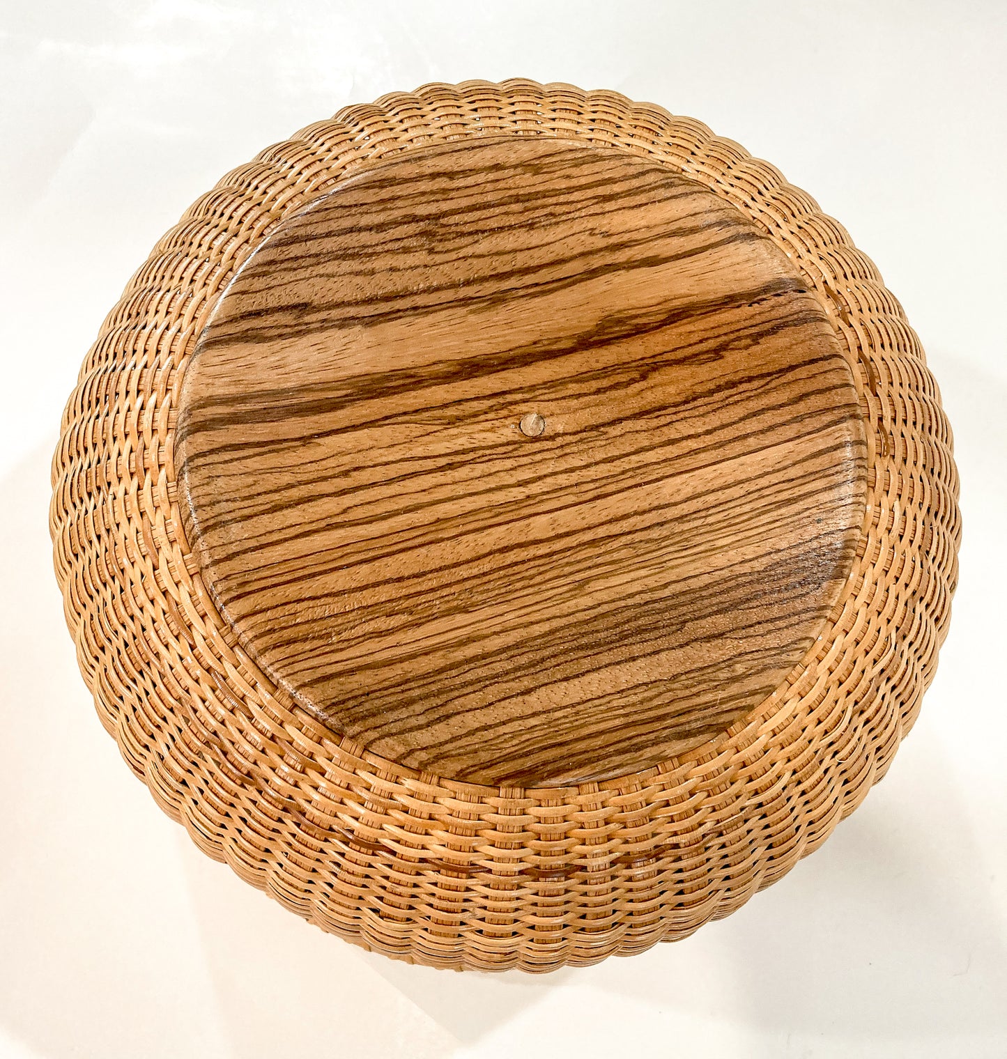 Vintage 1980s William Sevrens Lightship Penny Bottom Large Woven Basket Bottom