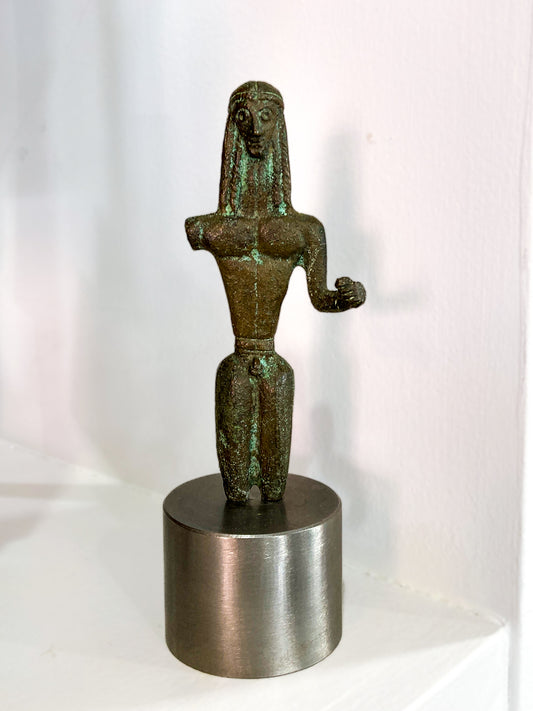 Ancient Greek Mantiklos Apollo Bronze Reproduction Sculpture Art Decor