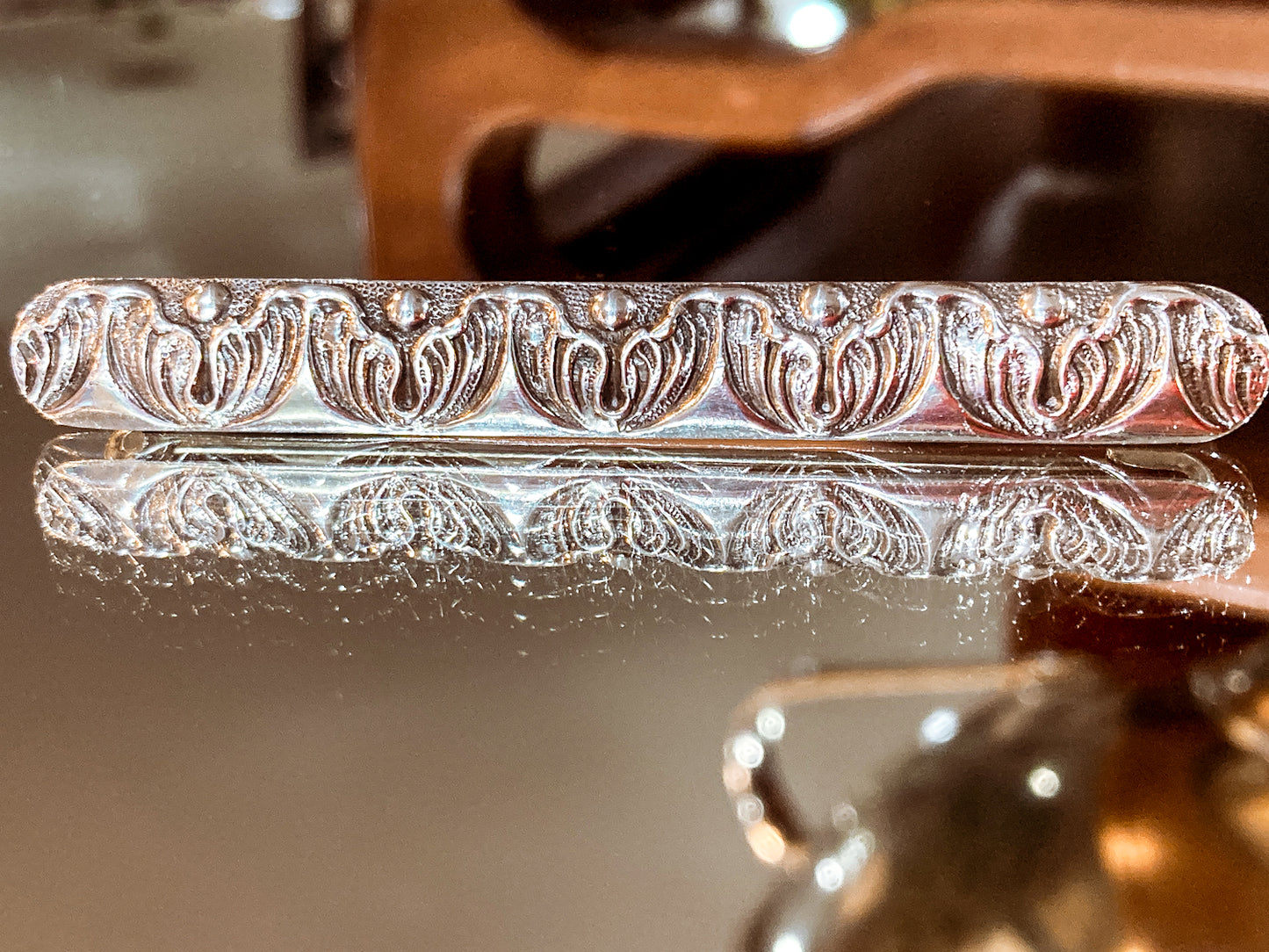 Antique Jenkins & Jenkins Fine Sterling Silver Art Nouveau Bar Pin Brooch