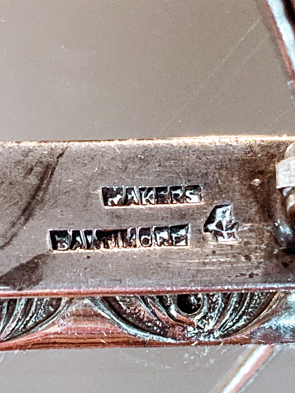 Antique Jenkins & Jenkins Fine Sterling Silver Art Nouveau Bar Pin Brooch
