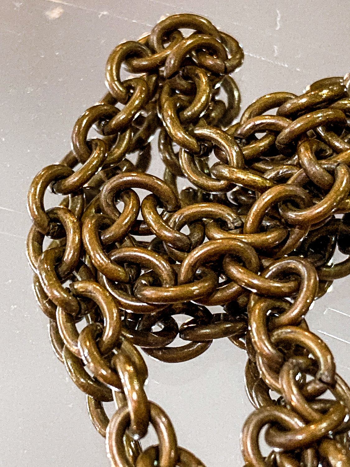 Vintage 1970s Kalevala Koru Finnish Ancient Style Gold Metal Dangle Necklace