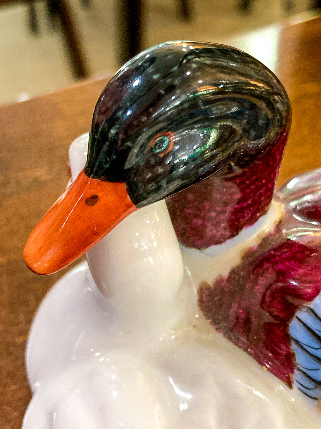 Vintage Herend Hand Painted Courting Duck Pair Hungarian Porcelain Figurine