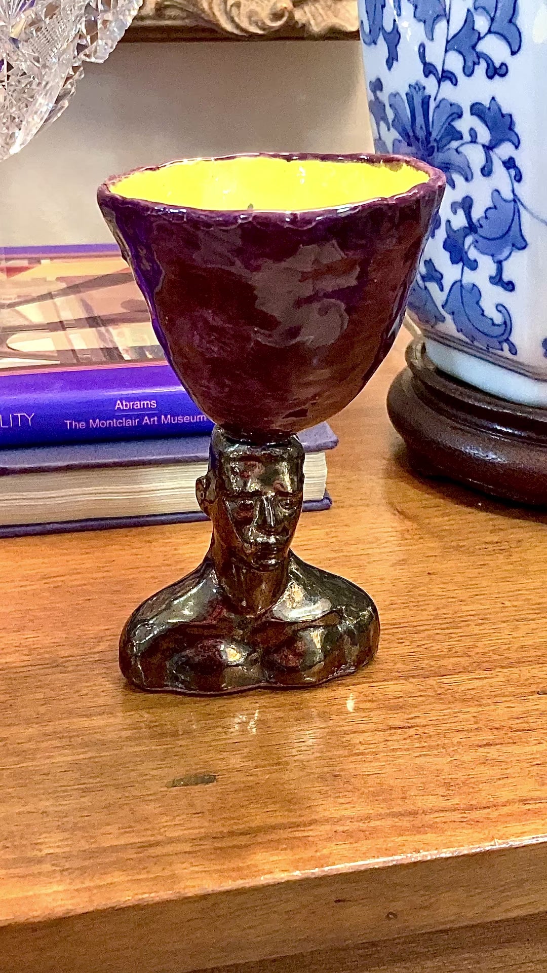 Vintage 1991 Daniel Postotnik Hand Potted Figural Chalice Sculpture