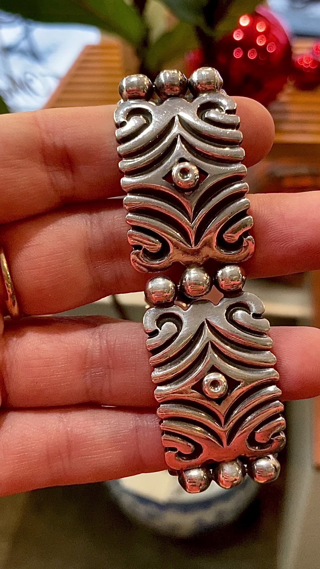 Vintage TAXCO Aguilar Style Mexico Sterling Silver Modernist Cuff Bracelet Video