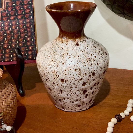 Vintage Pigeon Forge Hand Potted Speckled Glaze Ceramic Earthenware Vase