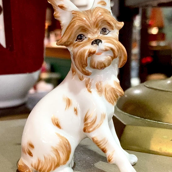 Antique Austrian Vienna Augarten Wein Royal Griffon Porcelain Dog Figurine