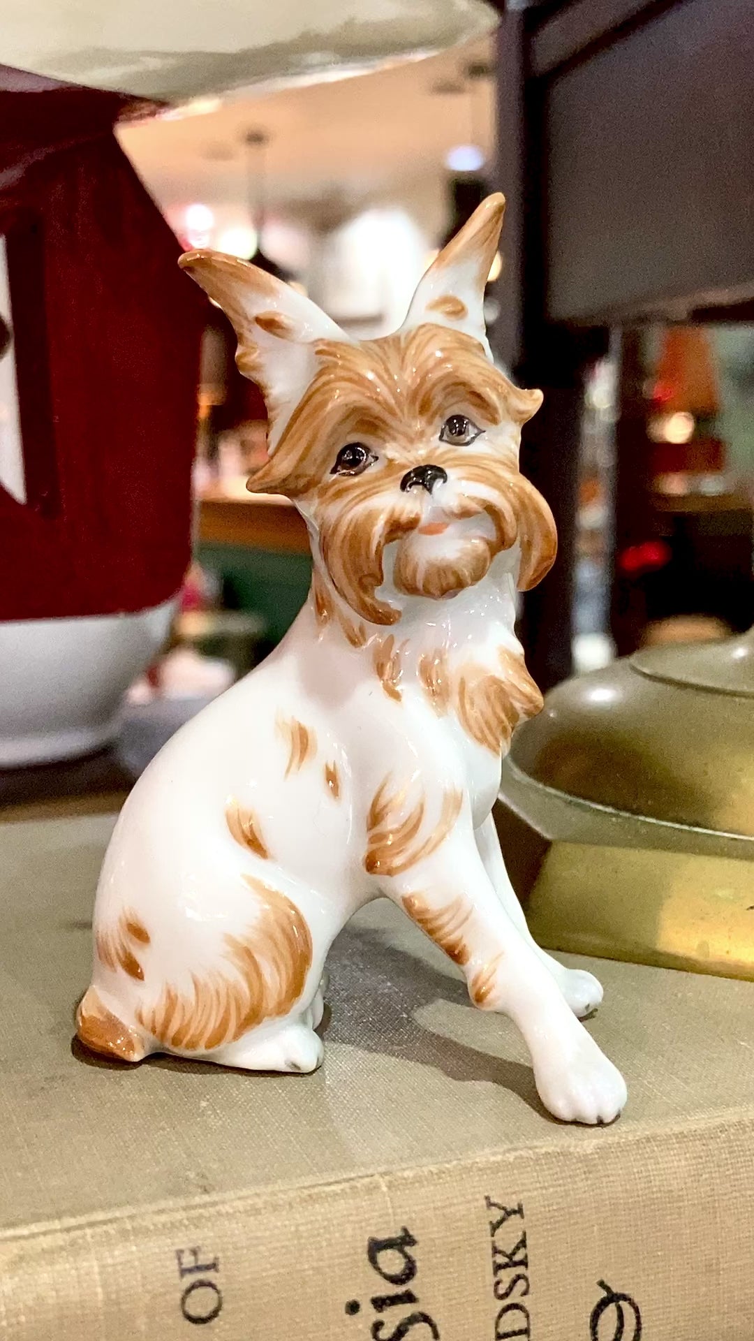 Antique Austrian Vienna Augarten Wein Royal Griffon Porcelain Dog Figurine