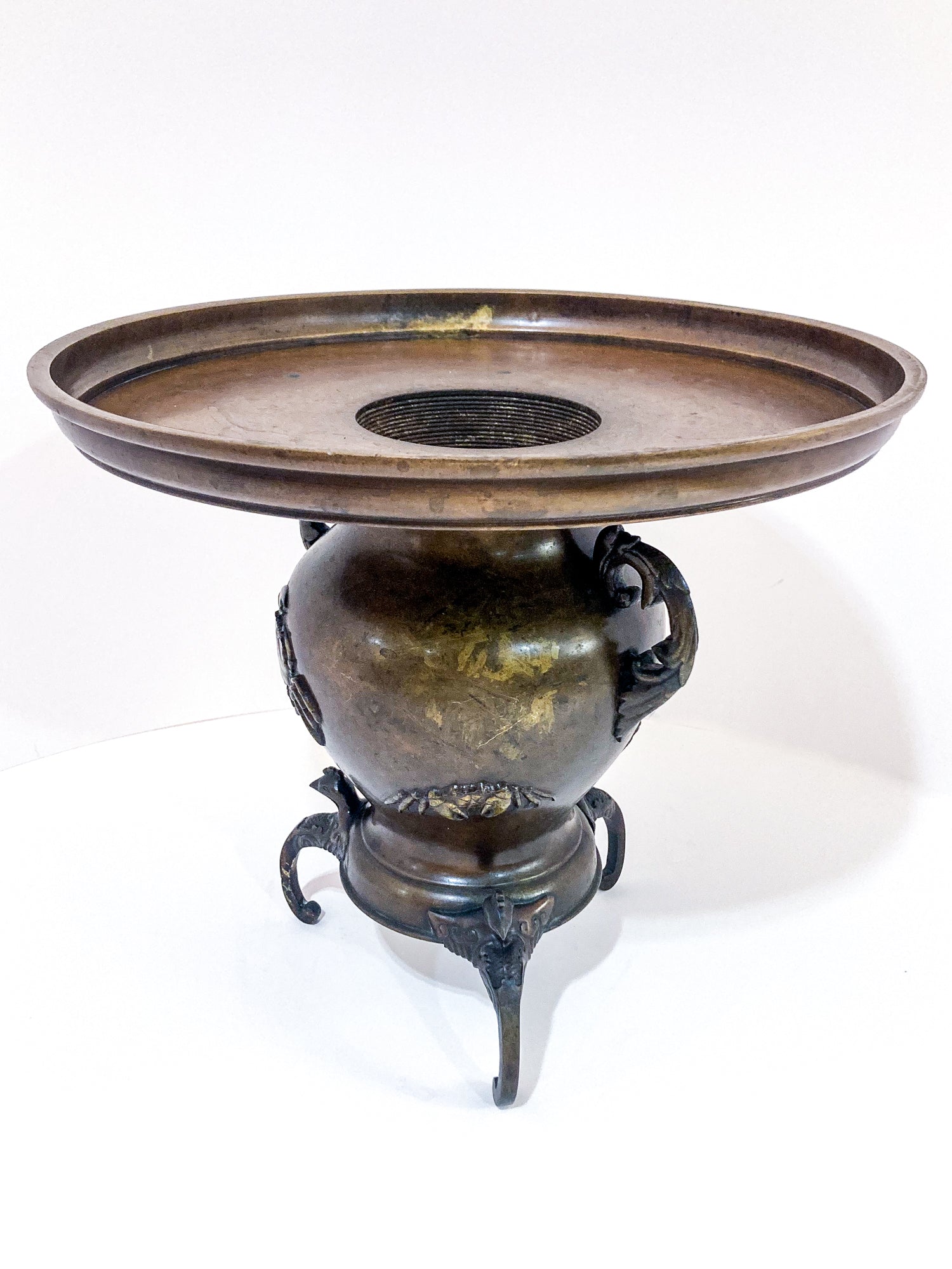 Antique Japanese Yoshimasa Bronze Crab Ocean Motif Ikebana Vase 6